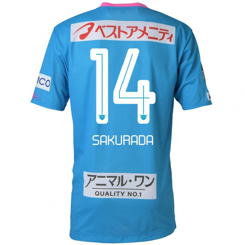 Kandiny Kinder Ryu Sakurada #14 Blau Rosa Heimtrikot Trikot 2024/25 T-Shirt