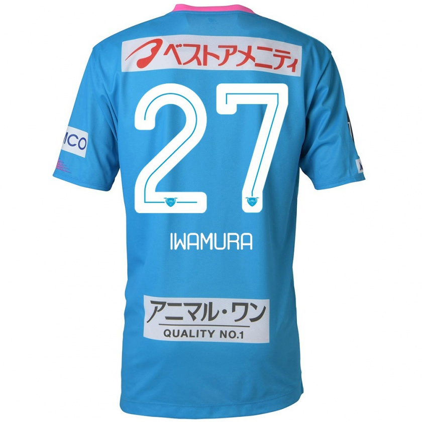 Kandiny Kinder Junnosuke Iwamura #27 Blau Rosa Heimtrikot Trikot 2024/25 T-Shirt