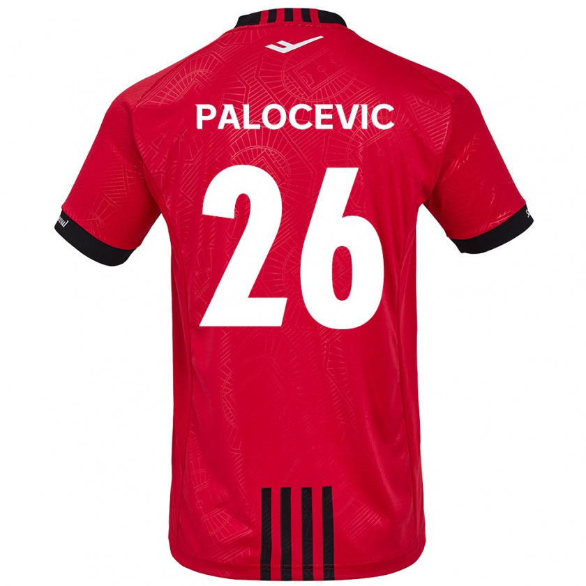 Kandiny Kinder Aleksandar Palocevic #26 Rot Schwarz Heimtrikot Trikot 2024/25 T-Shirt