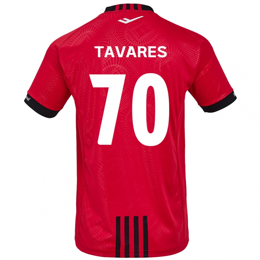 Kandiny Kinder Ronaldo Tavares #70 Rot Schwarz Heimtrikot Trikot 2024/25 T-Shirt