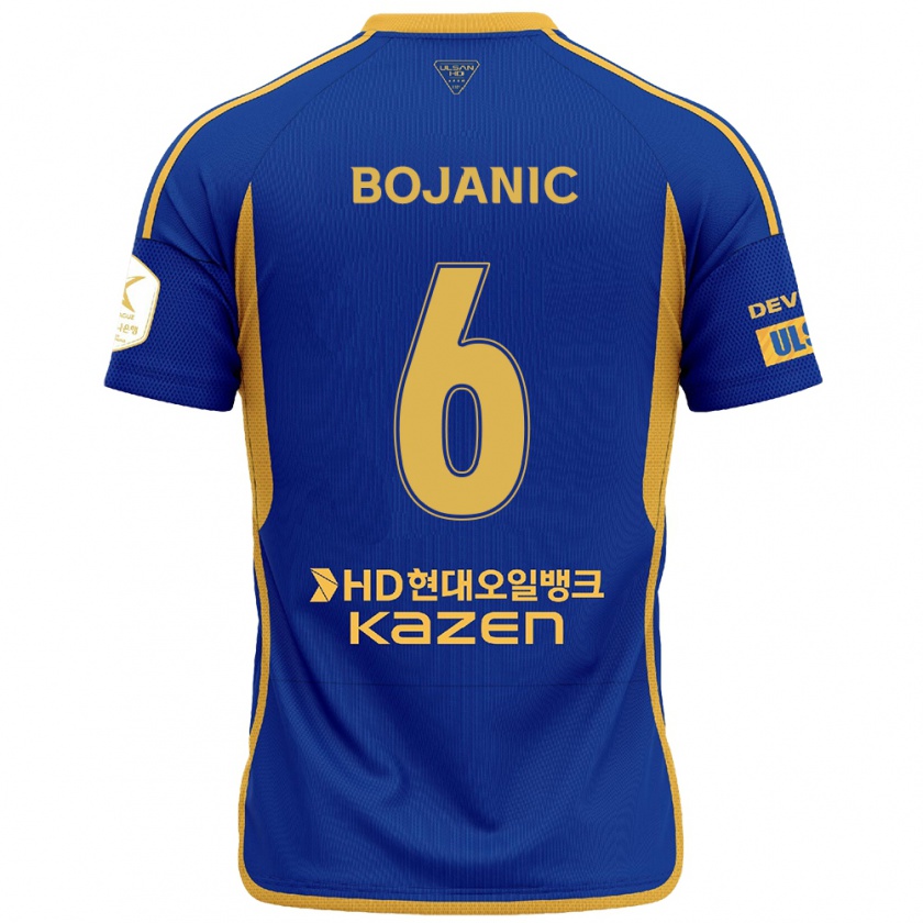 Kandiny Kinder Darijan Bojanic #6 Blau Gelb Heimtrikot Trikot 2024/25 T-Shirt