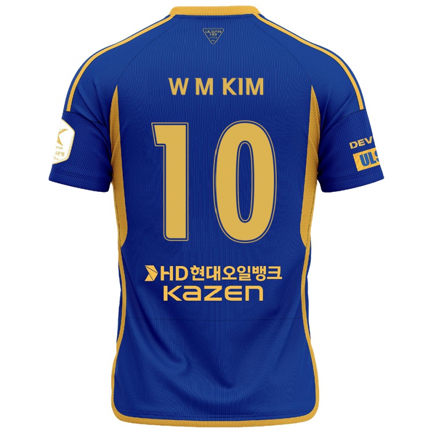 Kandiny Kinder Min-Woo Kim #10 Blau Gelb Heimtrikot Trikot 2024/25 T-Shirt