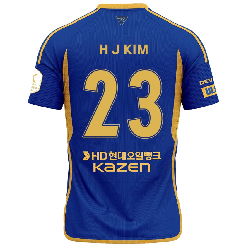 Kandiny Kinder Ju-Hwan Kim #23 Blau Gelb Heimtrikot Trikot 2024/25 T-Shirt