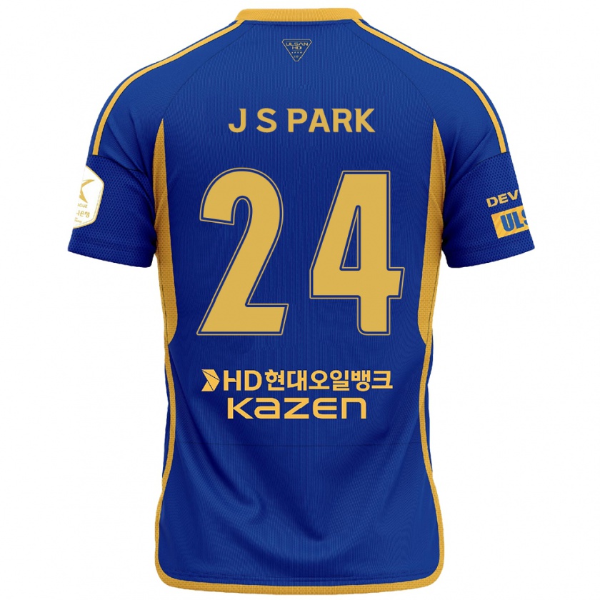 Kandiny Kinder Sang-Jun Park #24 Blau Gelb Heimtrikot Trikot 2024/25 T-Shirt