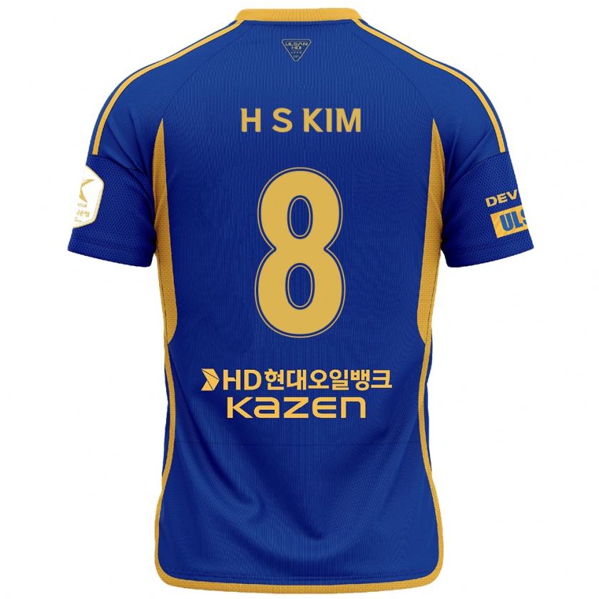 Kandiny Kinder Seung-Hyun Kim #8 Blau Gelb Heimtrikot Trikot 2024/25 T-Shirt