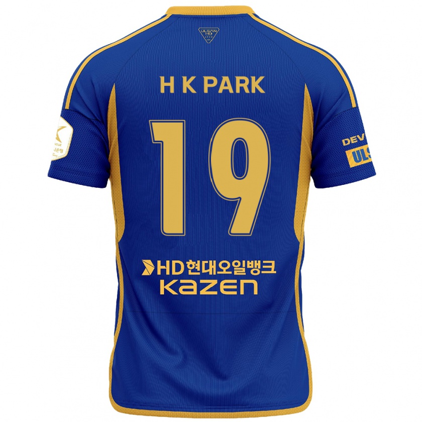 Kandiny Kinder Kang-Hyun Park #19 Blau Gelb Heimtrikot Trikot 2024/25 T-Shirt