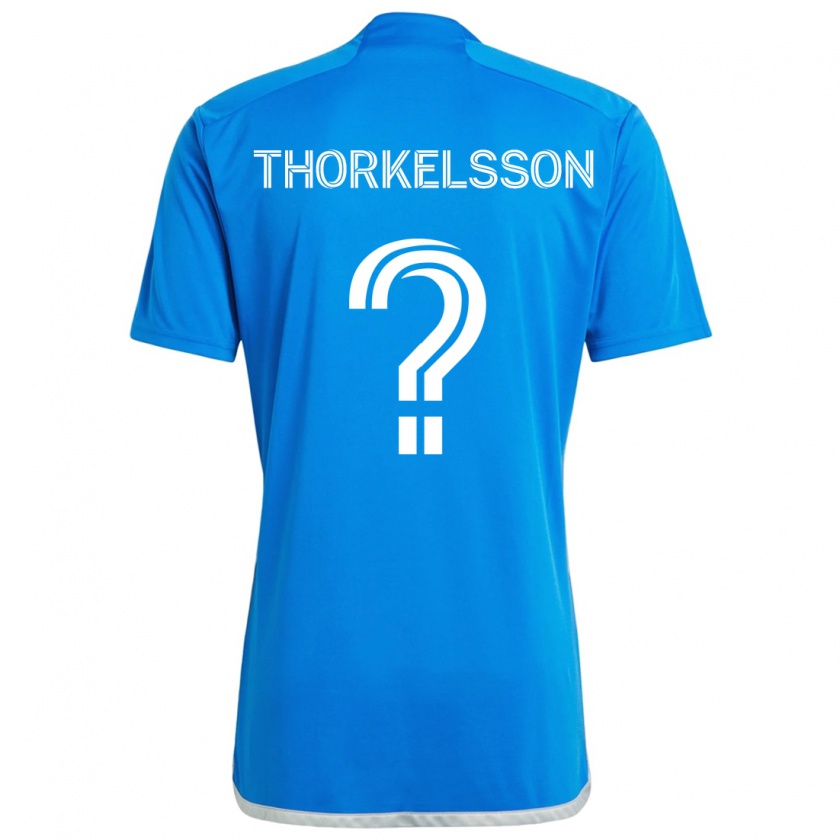 Kandiny Kinder Róbert Orri Thorkelsson #0 Blau Weiss Heimtrikot Trikot 2024/25 T-Shirt