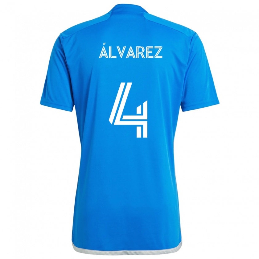 Kandiny Kinder Fernando Álvarez #4 Blau Weiss Heimtrikot Trikot 2024/25 T-Shirt