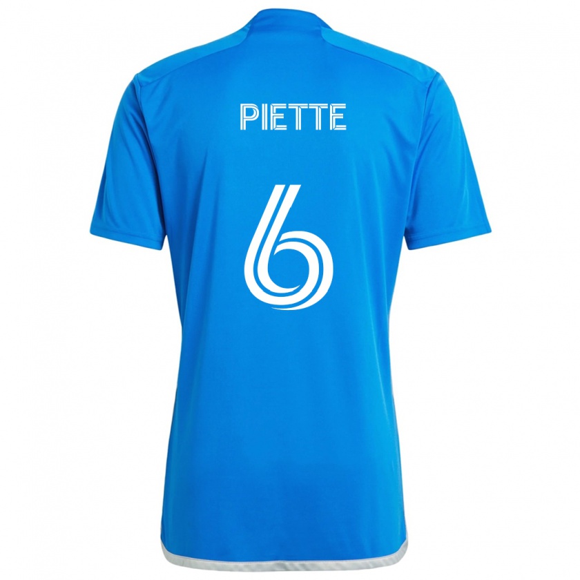 Kandiny Kinder Samuel Piette #6 Blau Weiss Heimtrikot Trikot 2024/25 T-Shirt