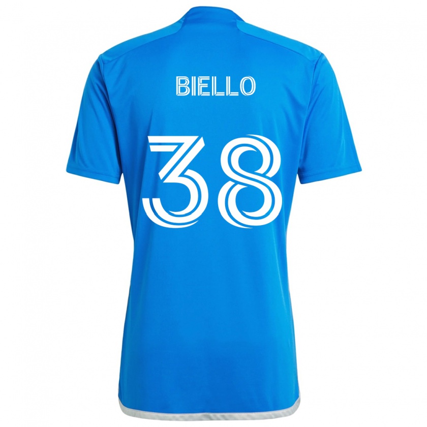 Kandiny Kinder Alessandro Biello #38 Blau Weiss Heimtrikot Trikot 2024/25 T-Shirt