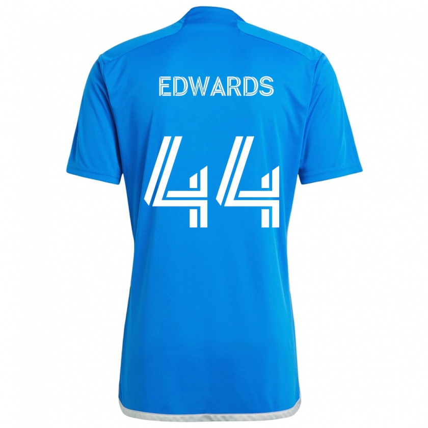 Kandiny Kinder Raheem Edwards #44 Blau Weiss Heimtrikot Trikot 2024/25 T-Shirt