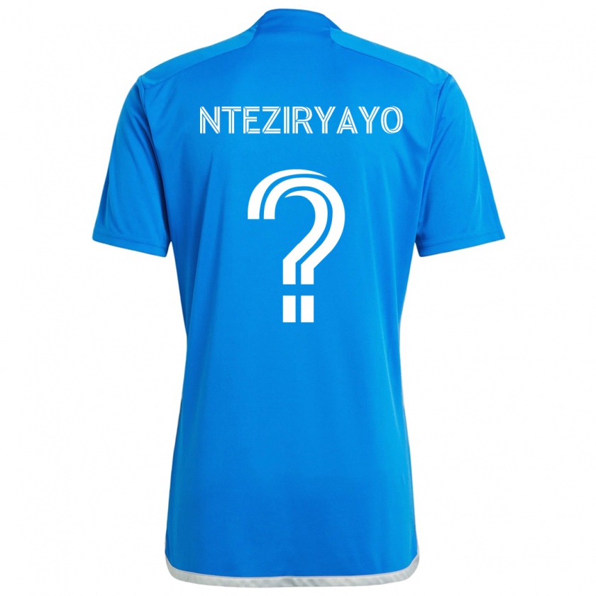 Kandiny Kinder Josh Nteziryayo #0 Blau Weiss Heimtrikot Trikot 2024/25 T-Shirt