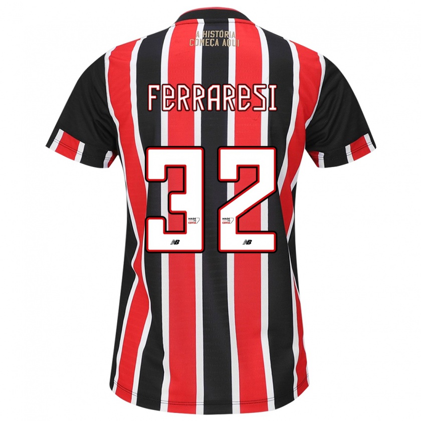 Kandiny Kinder Nahuel Ferraresi #32 Schwarz Rot Weiß Auswärtstrikot Trikot 2024/25 T-Shirt