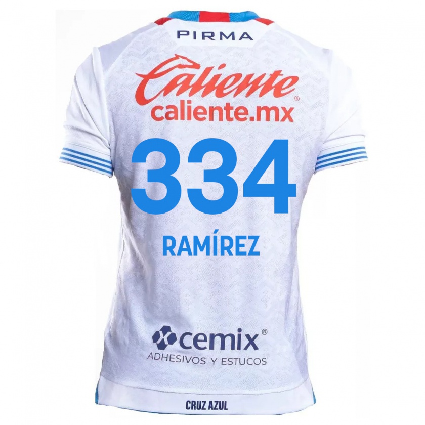 Kandiny Kinder Mauricio Ramírez #334 Weiß Blau Auswärtstrikot Trikot 2024/25 T-Shirt