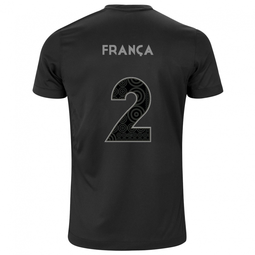 Kandiny Kinder Matheus França #2 Schwarz Auswärtstrikot Trikot 2024/25 T-Shirt