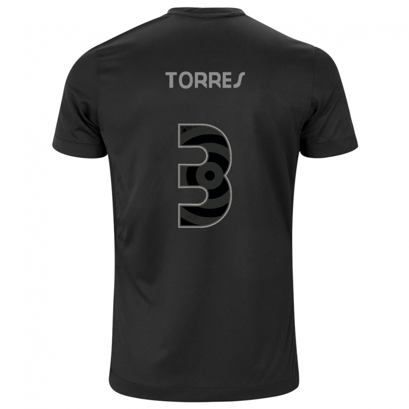 Kandiny Kinder Félix Torres #3 Schwarz Auswärtstrikot Trikot 2024/25 T-Shirt