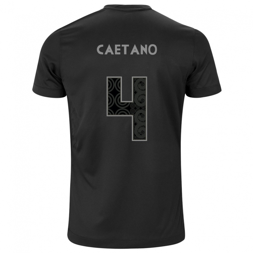 Kandiny Kinder Caetano #4 Schwarz Auswärtstrikot Trikot 2024/25 T-Shirt