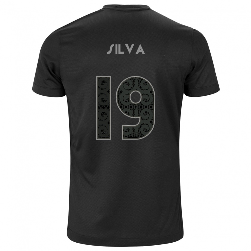 Kandiny Kinder Gustavo Silva #19 Schwarz Auswärtstrikot Trikot 2024/25 T-Shirt