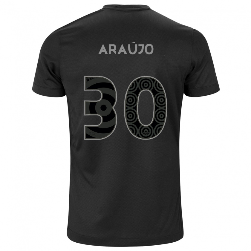 Kandiny Kinder Matheus Araújo #30 Schwarz Auswärtstrikot Trikot 2024/25 T-Shirt