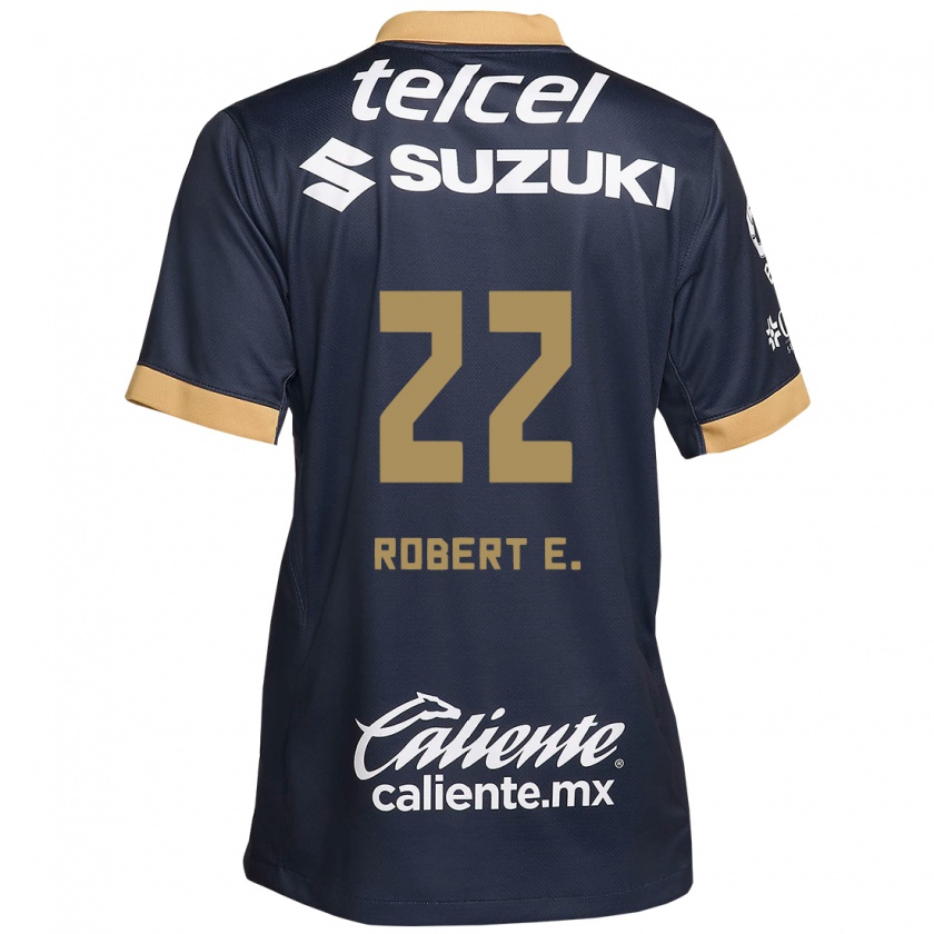 Kandiny Kinder Robert Ergas #22 Obsidian Gold Weiß Auswärtstrikot Trikot 2024/25 T-Shirt