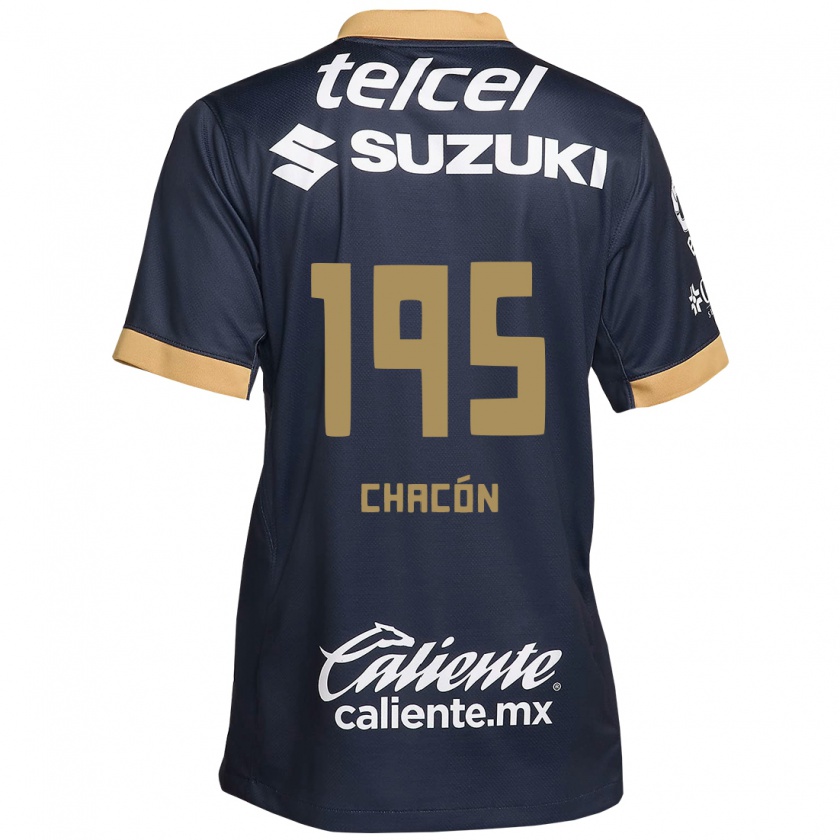 Kandiny Kinder Eduardo Chacón #195 Obsidian Gold Weiß Auswärtstrikot Trikot 2024/25 T-Shirt