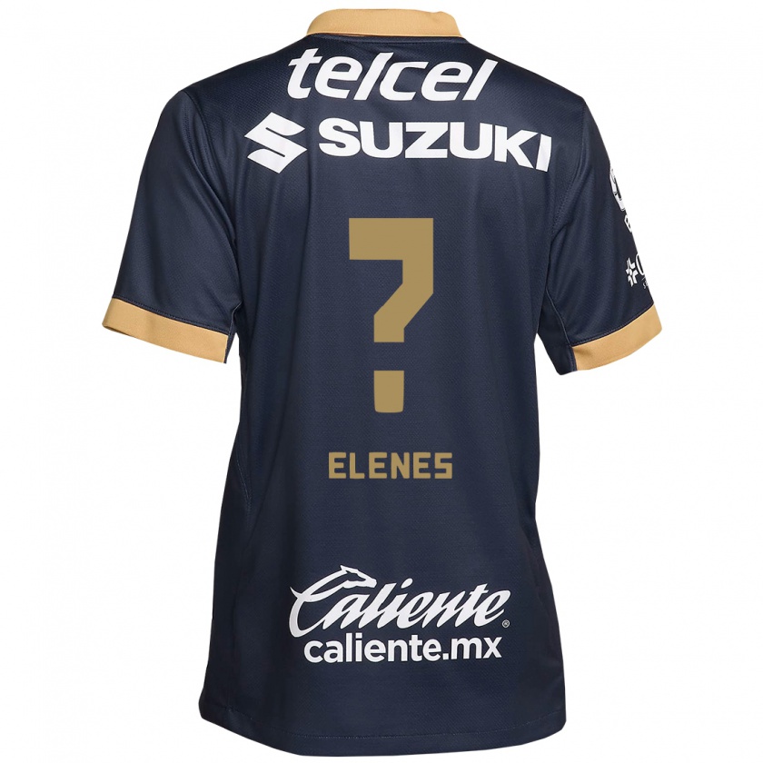 Kandiny Kinder Jesús Elenes #0 Obsidian Gold Weiß Auswärtstrikot Trikot 2024/25 T-Shirt