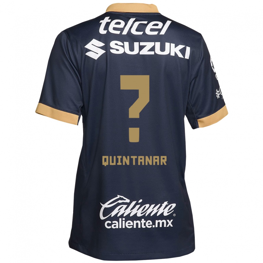 Kandiny Kinder Edgar Quintanar #0 Obsidian Gold Weiß Auswärtstrikot Trikot 2024/25 T-Shirt