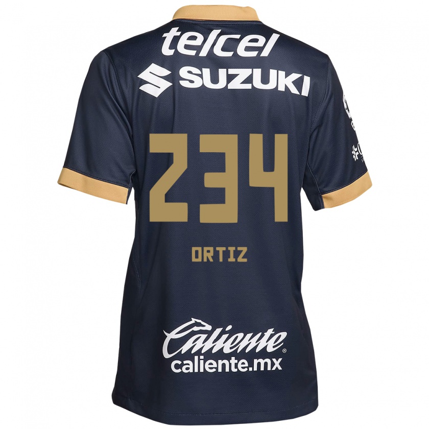 Kandiny Kinder Jorge Ortiz #234 Obsidian Gold Weiß Auswärtstrikot Trikot 2024/25 T-Shirt