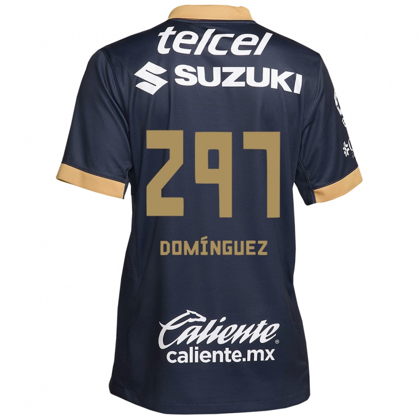 Kandiny Kinder Julio Domínguez #297 Obsidian Gold Weiß Auswärtstrikot Trikot 2024/25 T-Shirt