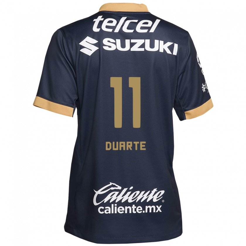 Kandiny Kinder Luz Duarte #11 Obsidian Gold Weiß Auswärtstrikot Trikot 2024/25 T-Shirt