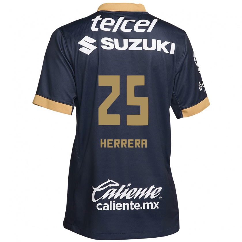 Kandiny Kinder Laura Herrera #25 Obsidian Gold Weiß Auswärtstrikot Trikot 2024/25 T-Shirt