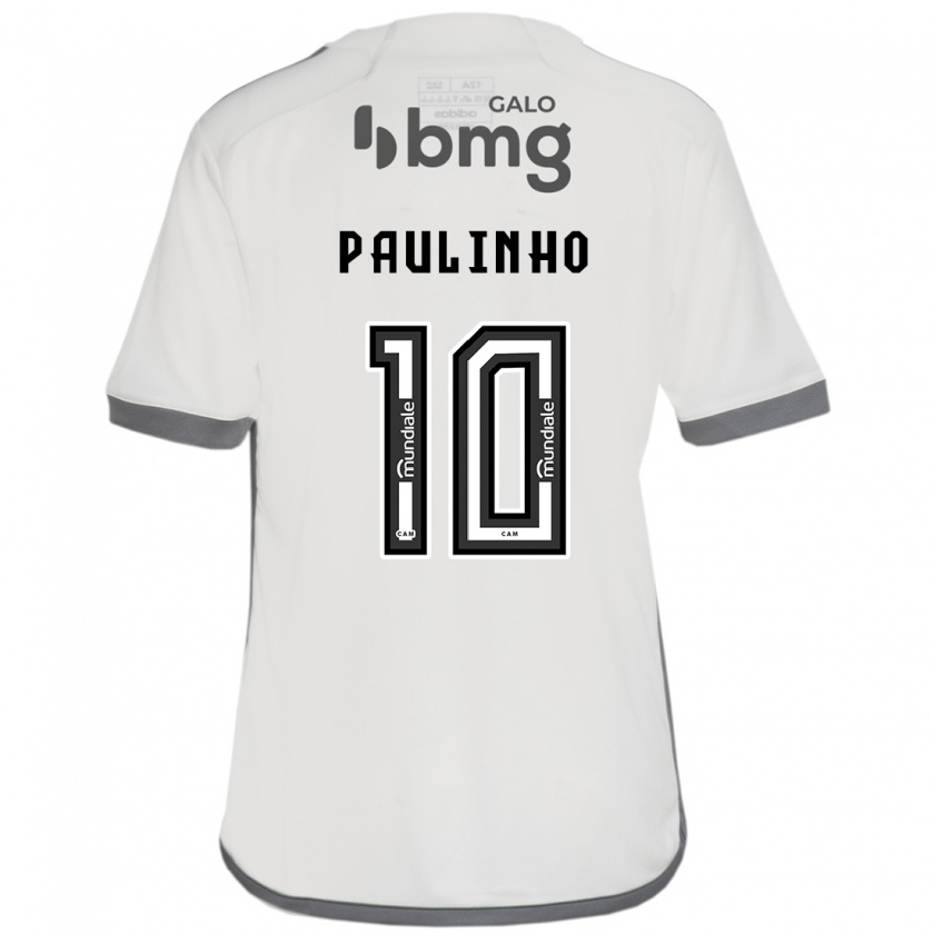 Kandiny Kinder Paulinho #10 Cremefarben Auswärtstrikot Trikot 2024/25 T-Shirt