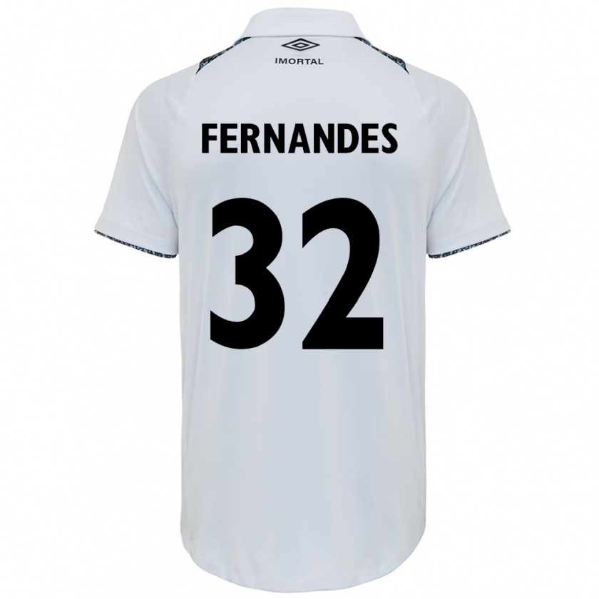 Kandiny Kinder Nathan Fernandes #32 Weiß Blau Auswärtstrikot Trikot 2024/25 T-Shirt