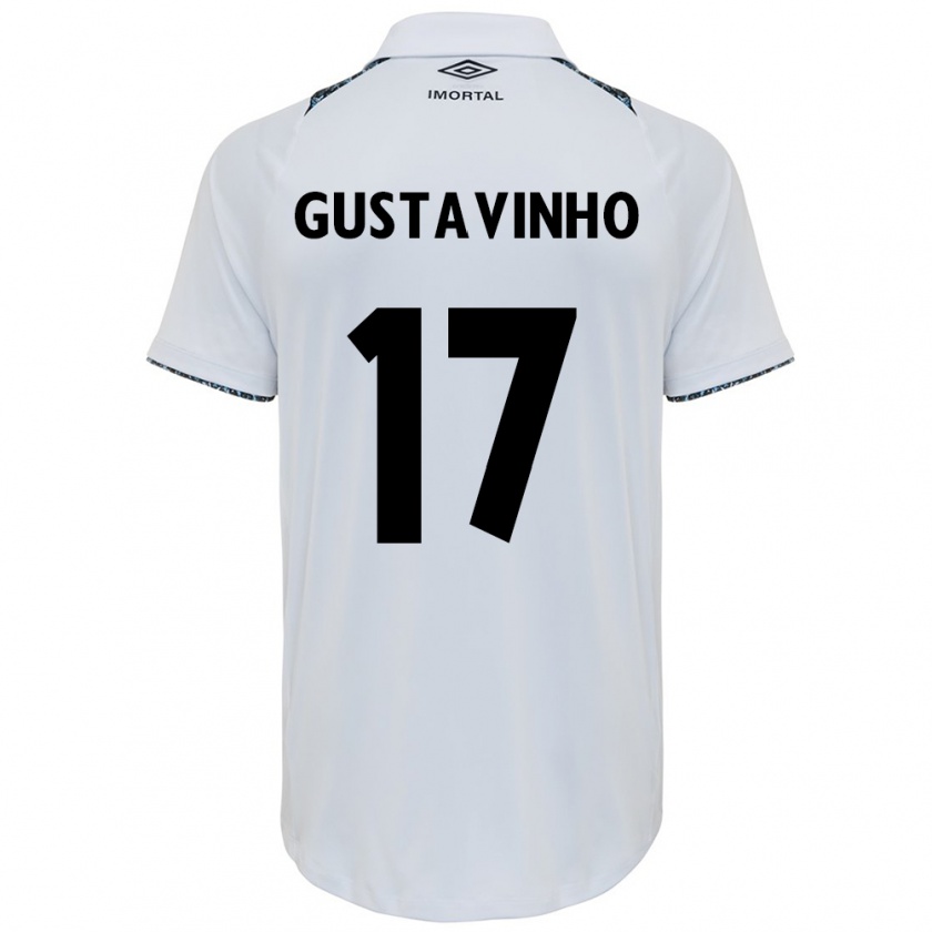 Kandiny Kinder Gustavinho #17 Weiß Blau Auswärtstrikot Trikot 2024/25 T-Shirt