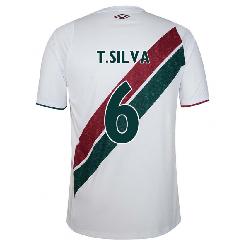 Kandiny Kinder Thiago Silva #6 Weiß Grün Kastanienbraun Auswärtstrikot Trikot 2024/25 T-Shirt