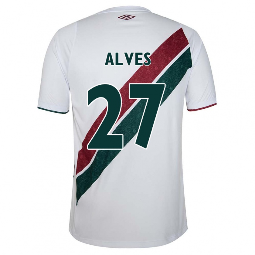 Kandiny Kinder Felipe Alves #27 Weiß Grün Kastanienbraun Auswärtstrikot Trikot 2024/25 T-Shirt