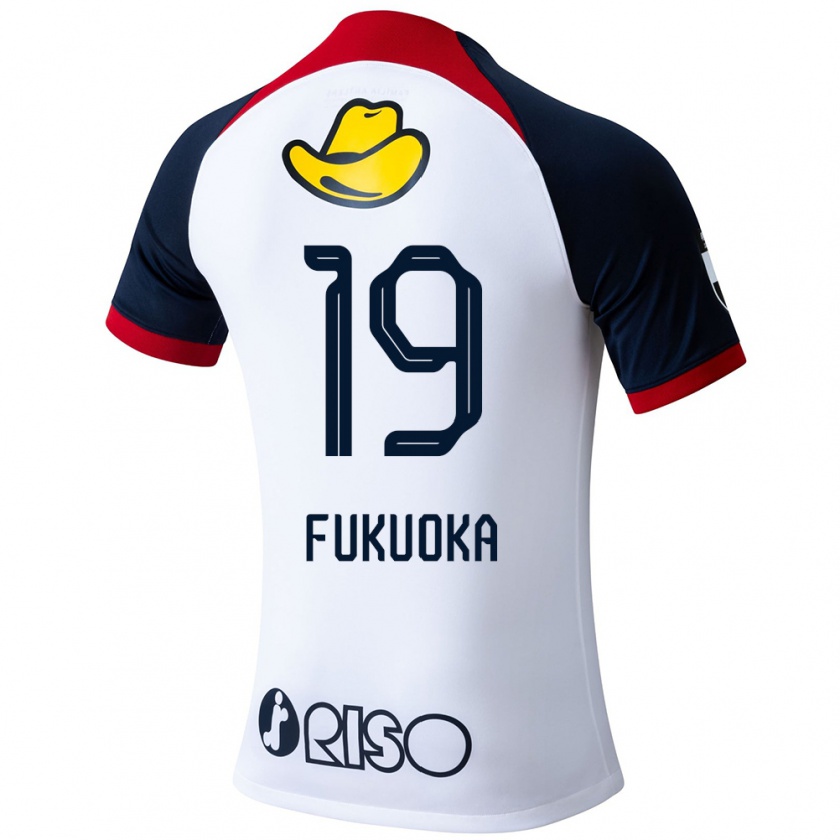 Kandiny Kinder Yuwa Fukuoka #19 Weiß Blau Rot Auswärtstrikot Trikot 2024/25 T-Shirt