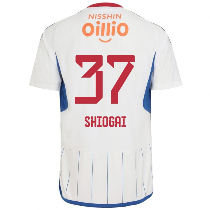 Kandiny Kinder Kento Shiogai #37 Weiß Blau Rot Auswärtstrikot Trikot 2024/25 T-Shirt