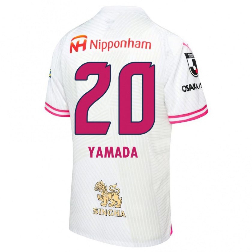 Kandiny Kinder Kotaro Yamada #20 Weiß Rosa Auswärtstrikot Trikot 2024/25 T-Shirt