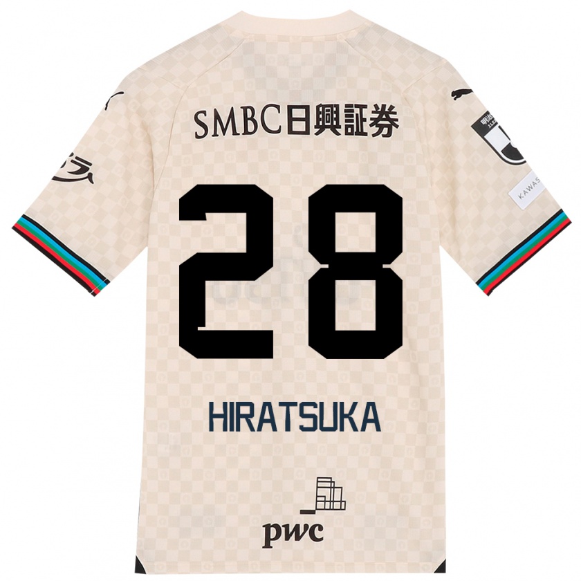 Kandiny Kinder Hayato Hiratsuka #28 Weiß Grau Auswärtstrikot Trikot 2024/25 T-Shirt