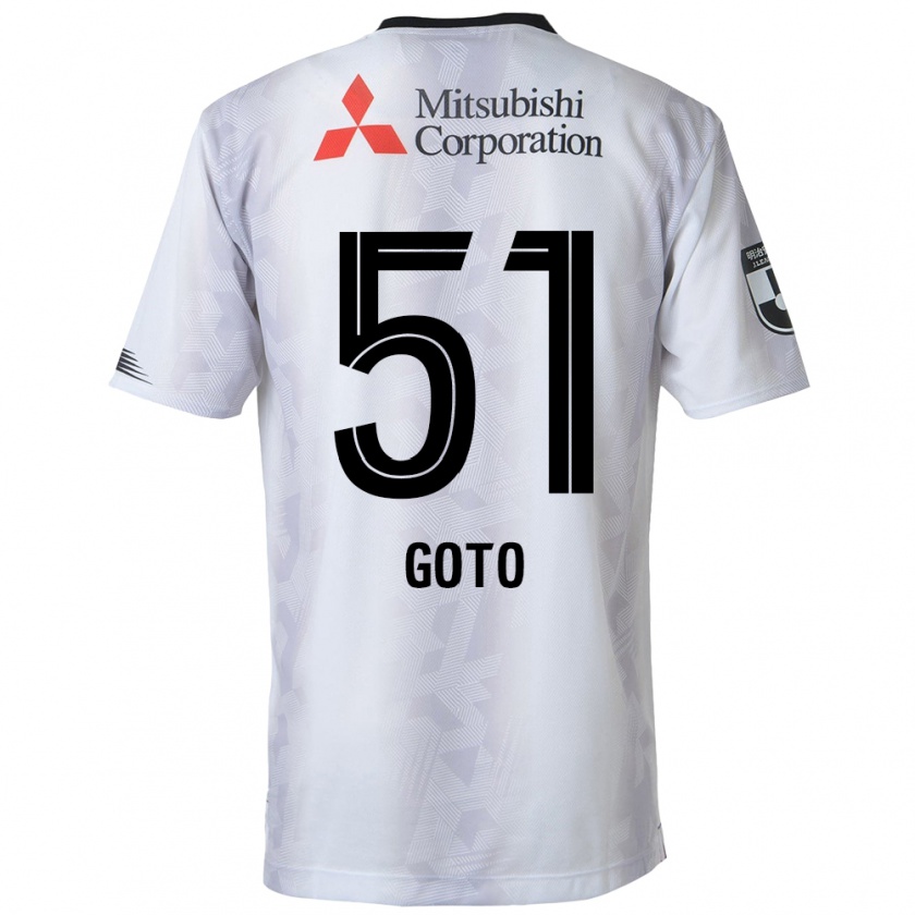 Kandiny Kinder Wataru Goto #51 Weiß Schwarz Auswärtstrikot Trikot 2024/25 T-Shirt