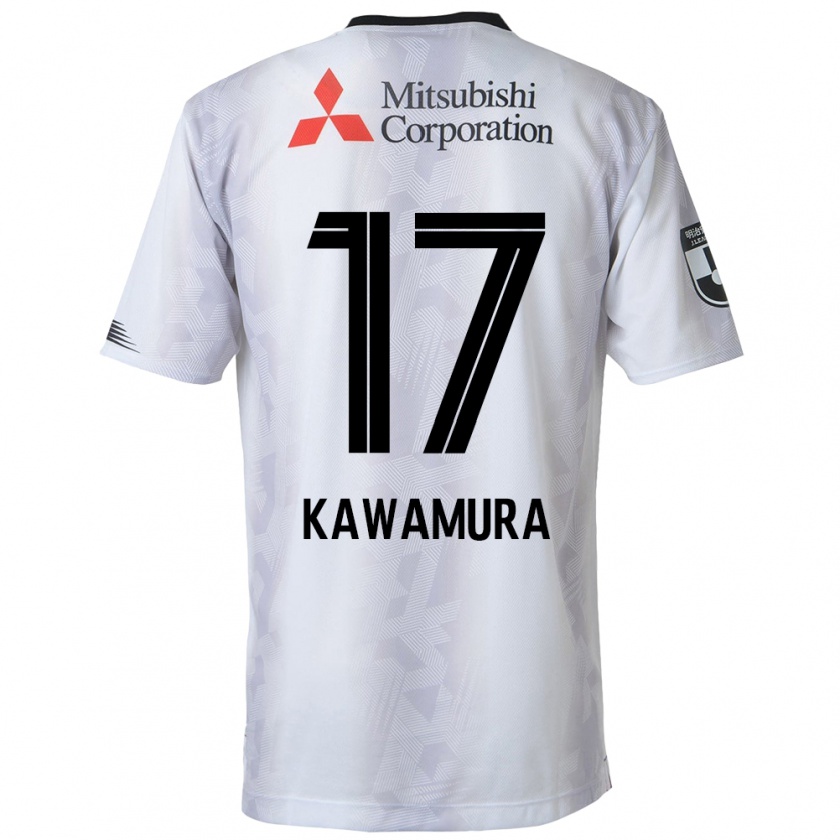 Kandiny Kinder Riku Kawamura #17 Weiß Schwarz Auswärtstrikot Trikot 2024/25 T-Shirt