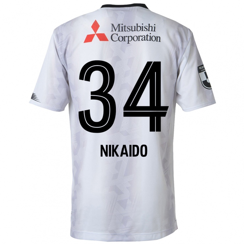 Kandiny Kinder Rintaro Nikaido #34 Weiß Schwarz Auswärtstrikot Trikot 2024/25 T-Shirt