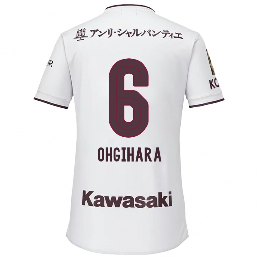 Kandiny Kinder Takahiro Ogihara #6 Weiß Rot Auswärtstrikot Trikot 2024/25 T-Shirt