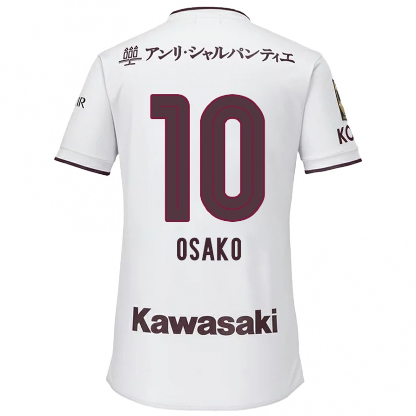 Kandiny Kinder Yuya Osako #10 Weiß Rot Auswärtstrikot Trikot 2024/25 T-Shirt