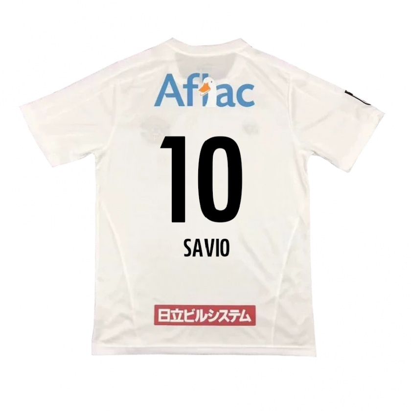 Kandiny Kinder Matheus Savio #10 Weiß Schwarz Auswärtstrikot Trikot 2024/25 T-Shirt