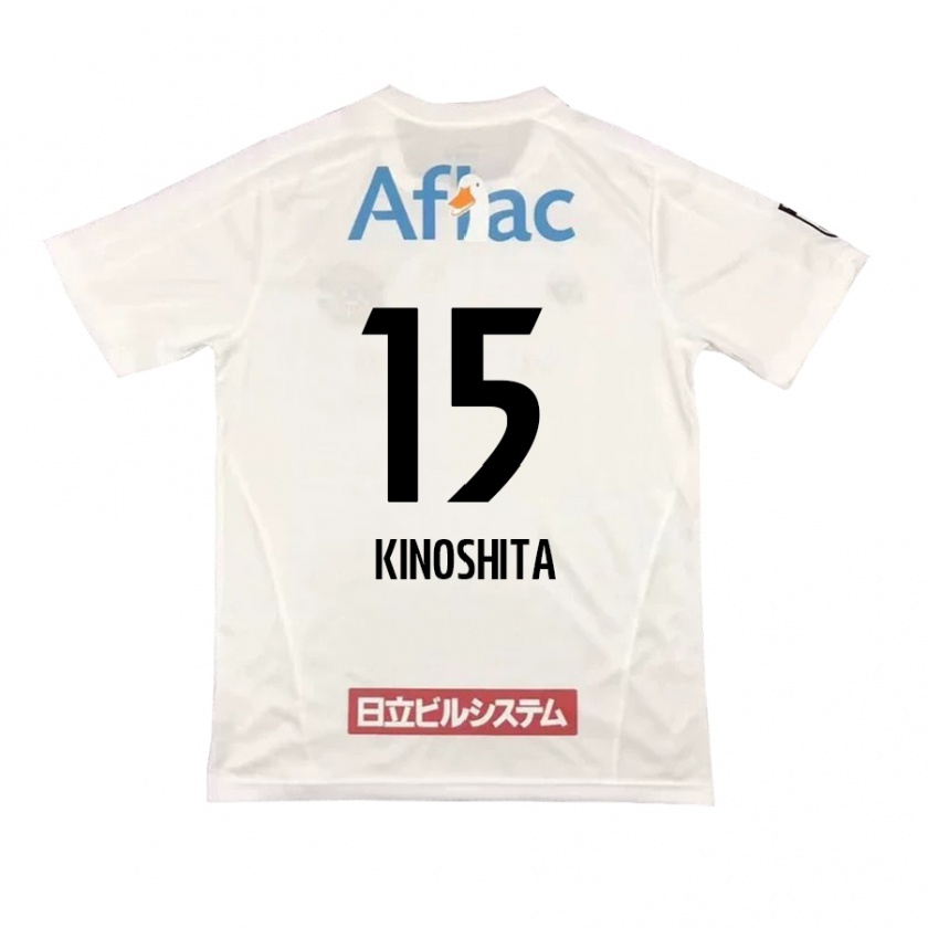 Kandiny Kinder Kosuke Kinoshita #15 Weiß Schwarz Auswärtstrikot Trikot 2024/25 T-Shirt