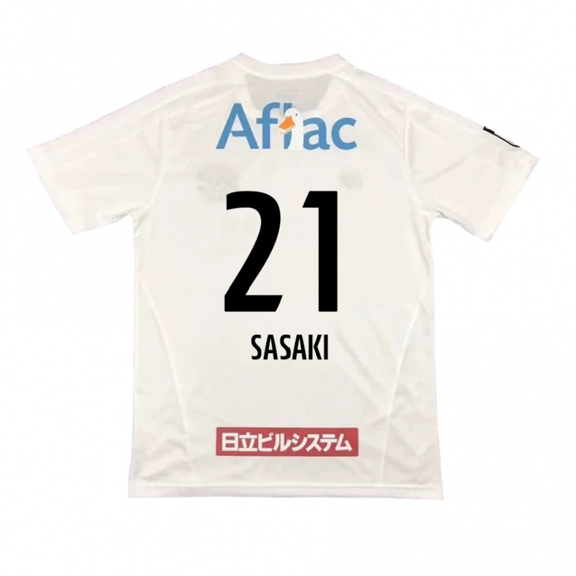 Kandiny Kinder Masato Sasaki #21 Weiß Schwarz Auswärtstrikot Trikot 2024/25 T-Shirt