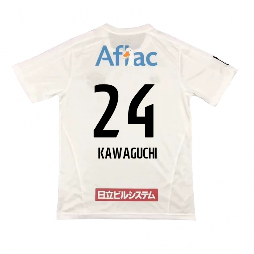 Kandiny Kinder Naoki Kawaguchi #24 Weiß Schwarz Auswärtstrikot Trikot 2024/25 T-Shirt