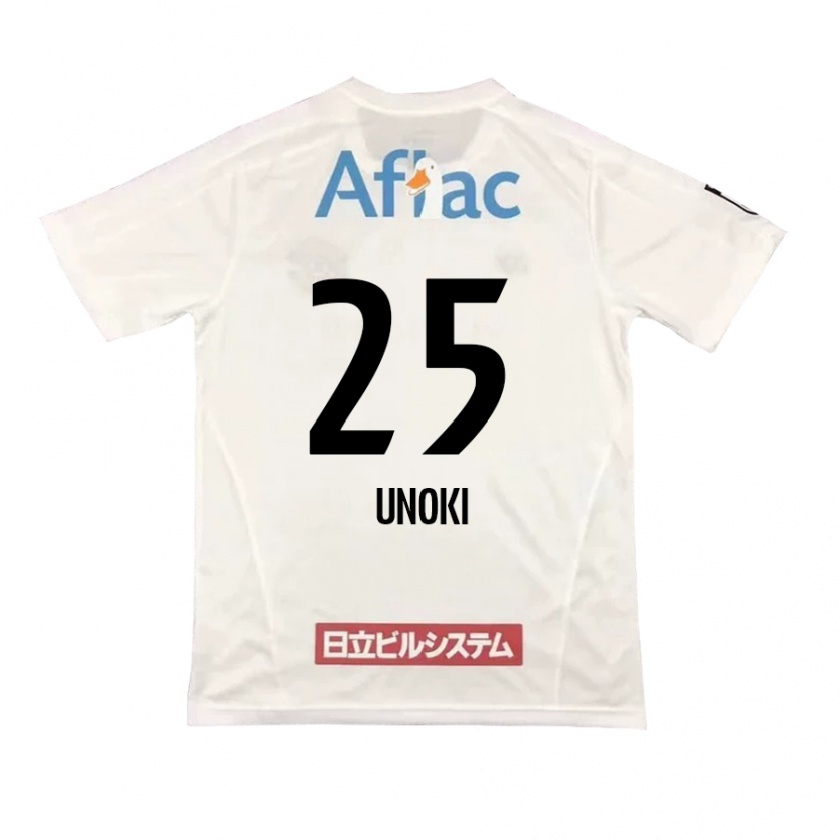 Kandiny Kinder Fumiya Unoki #25 Weiß Schwarz Auswärtstrikot Trikot 2024/25 T-Shirt